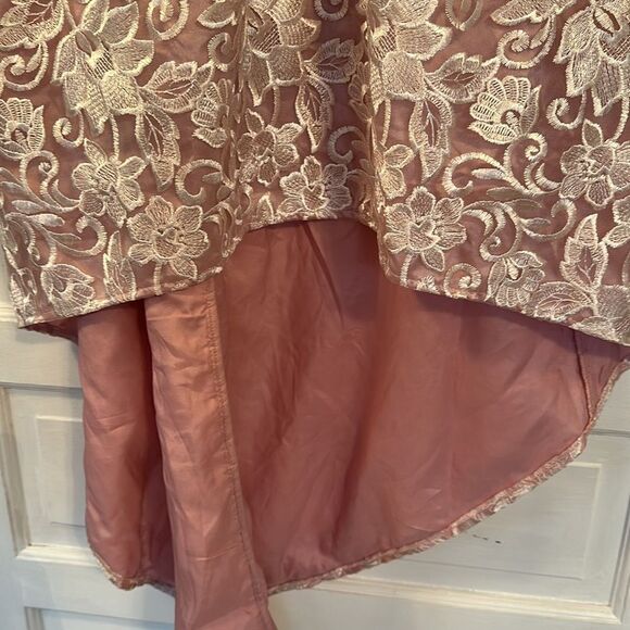 NWT Chi Chi London /Nordstrom Lace Cap Sleeved Open Back Dip Hem Dress (levaeh) - Picture 6 of 10